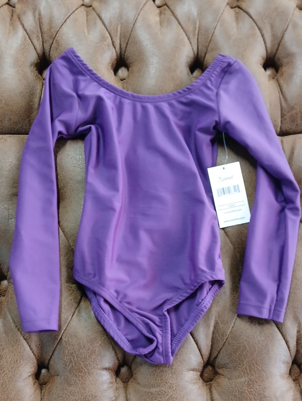 Purple Long-Sleeve Kids One-Piece Leotard